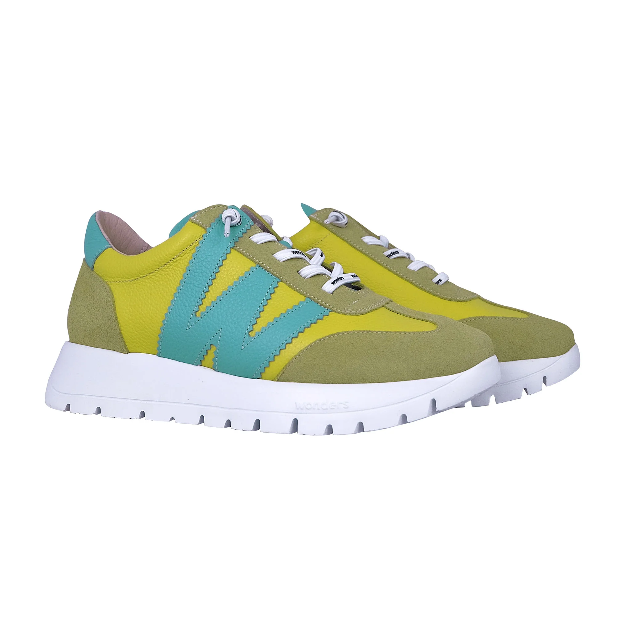 Wonders Odisei: Zapatillas Mujer Verde A-2476 - Imagen 4