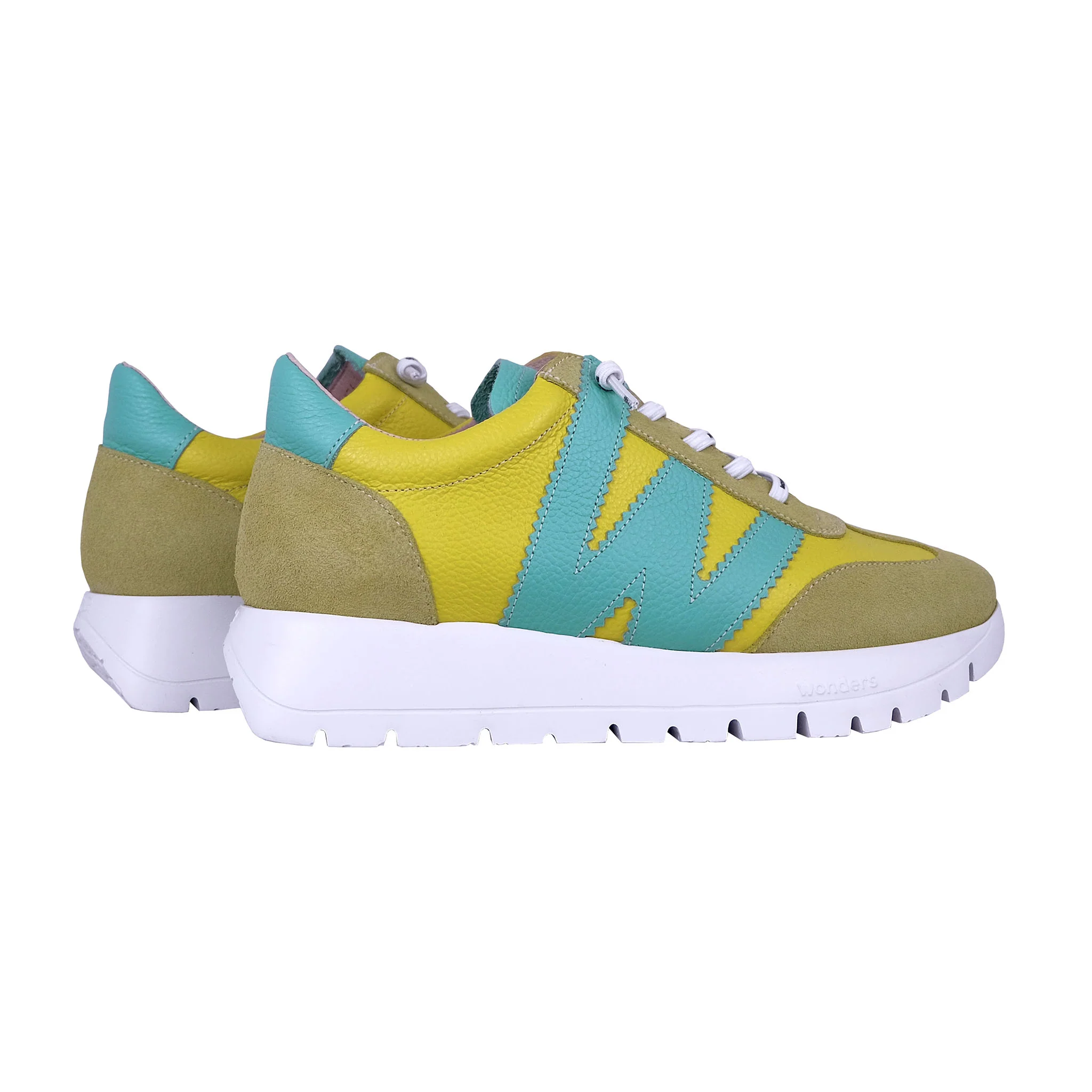 Wonders Odisei: Zapatillas Mujer Verde A-2476 - Imagen 5