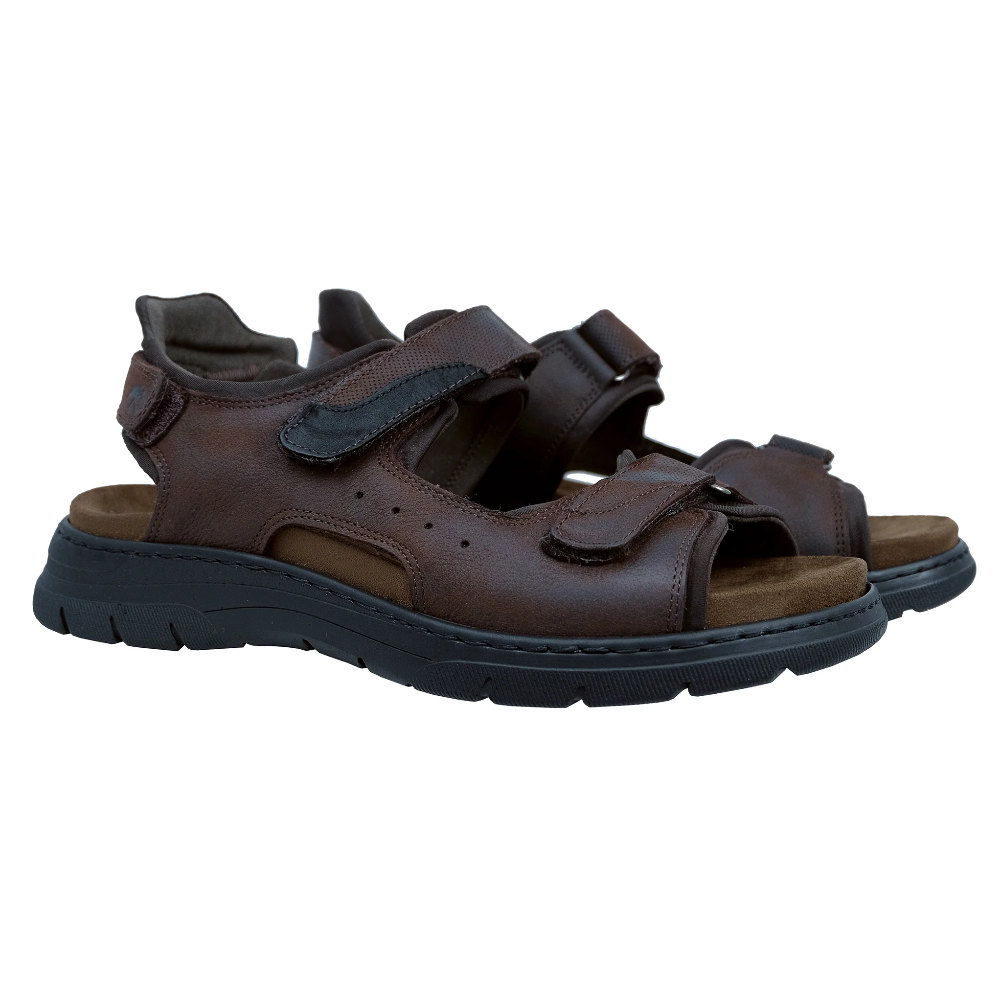 Fluchos Kairo: Sandalias Para Hombre Marrón Piel Plantillas Extraibles F1773 - Imagen 4