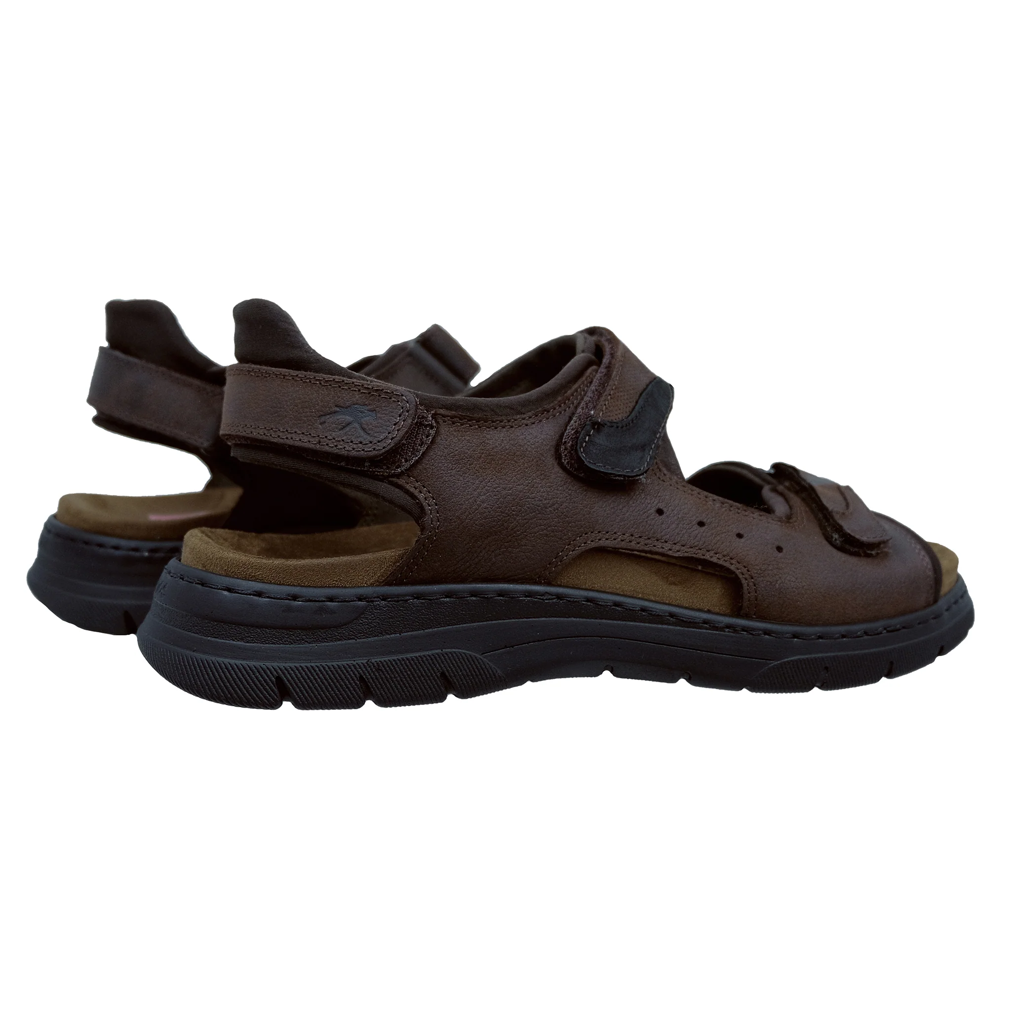Fluchos Kairo: Sandalias Para Hombre Marrón Piel Plantillas Extraibles F1773 - Imagen 5
